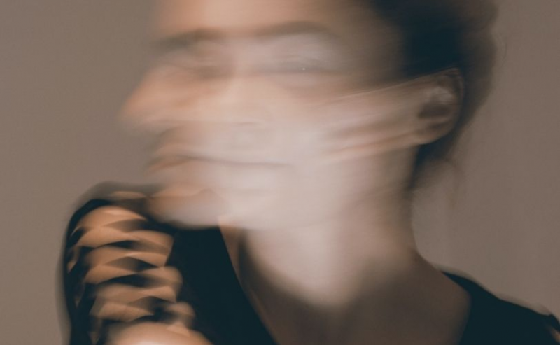 Blurred face of woman